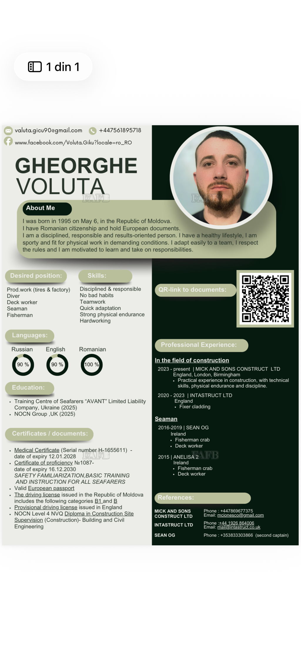 I am looking for work.