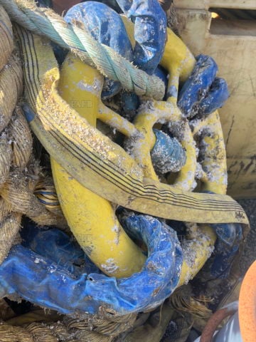Mooring chain and anchors
