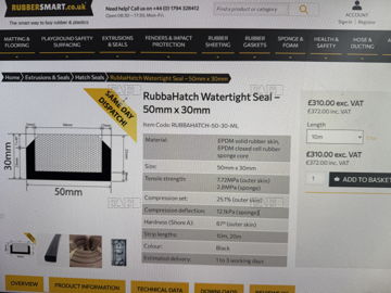 Hatch rubber seal
