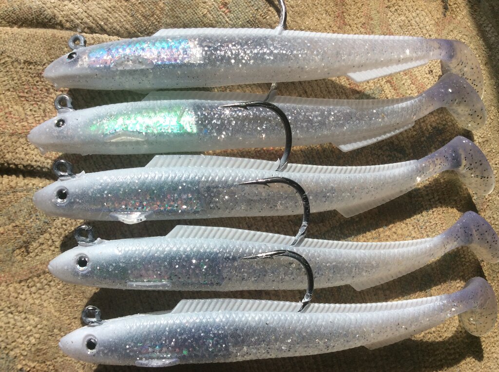 Sandeel Fishing Lures - Bass, Pollock, Cod - Various Colours - NEW Pearl Sparkle
