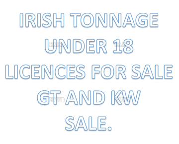 Irish - Under 18m Licence for sale - willing to split GT's - KW's
